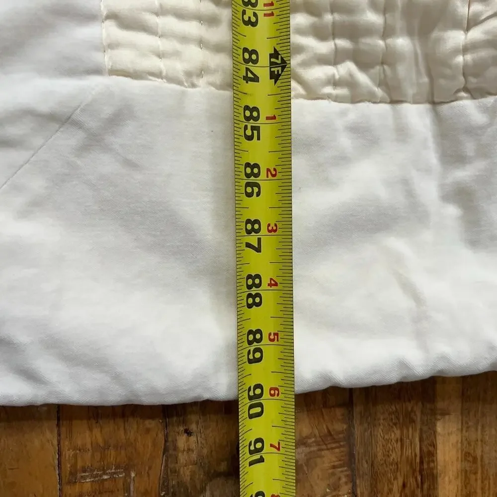 Pottery Barn Cream Velvet Channel Stitch Quilt 72